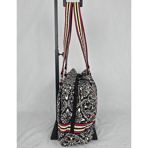 Vera Bradley Barcelona Stripe Tote Shoulder Bag Paisley Colorful - Picture 7 of 16